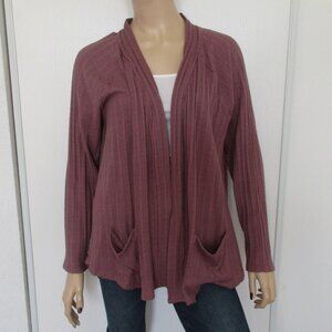 MAURICES Sweater Size XL Purple Open Front Cardigan